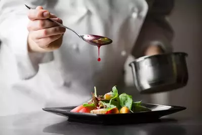 chef finishing plate