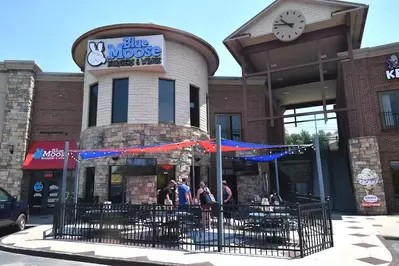 blue moose and patio
