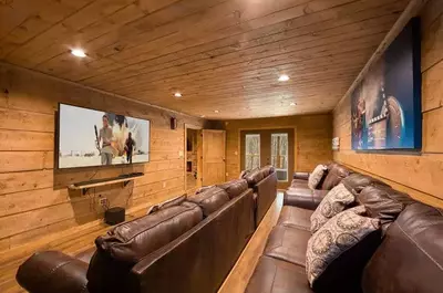 theater room at Iron Mountain Lodge