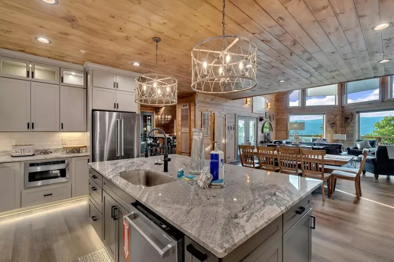 Great Outdoors cabin kitchen