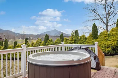 hot tub on cabin deck