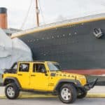 yellow jeep in front of titanic museum