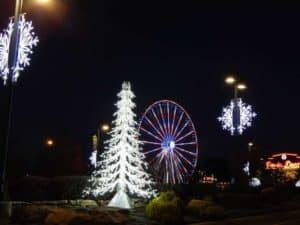 winter lights and the great smoky mountain wheel
