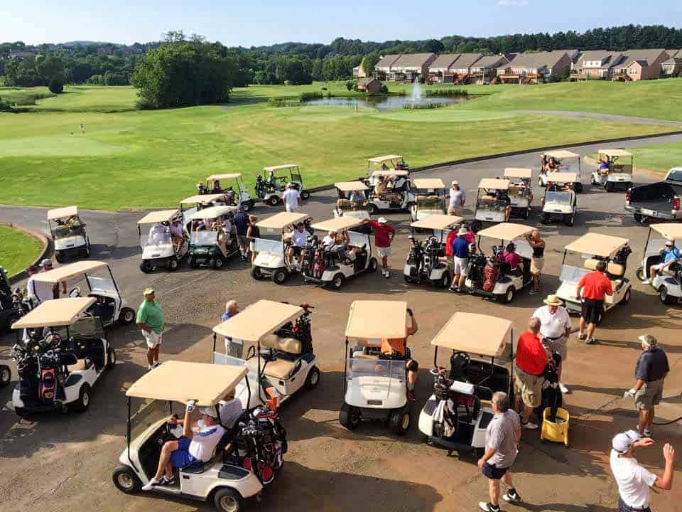 golf carts at golf course