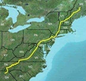map of the appalachian trail