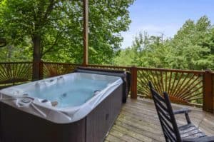 hot tub on cabin deck